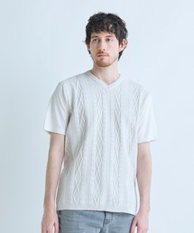 MEN'S BIGI | アラン調 ニットコンビTシャツ(Tシャツ/カットソー)