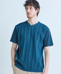 MEN'S BIGI（メンズビギ）の「アラン調 ニットコンビTシャツ（Tシャツ/カットソー）」