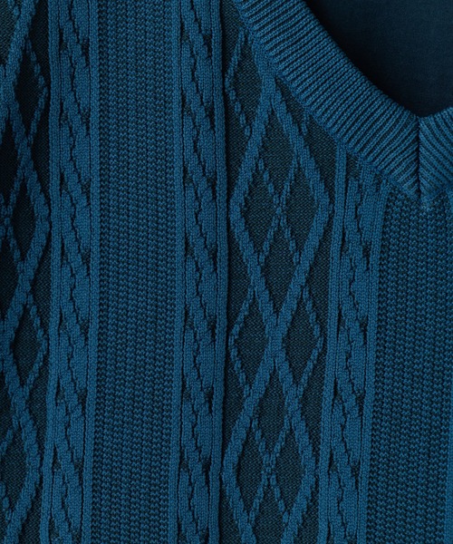 MEN'S BIGI（メンズビギ）の「アラン調 ニットコンビTシャツ（Tシャツ/カットソー・メンズ・ブルー/ブラック/オフホワイト・04/03/02/01）」の16枚目の写真