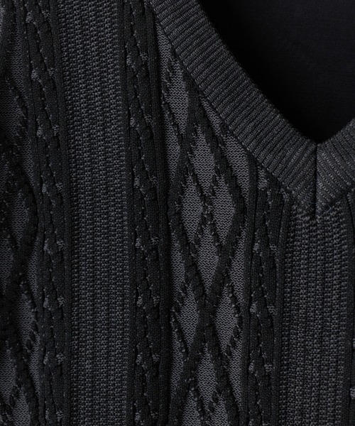 MEN'S BIGI（メンズビギ）の「アラン調 ニットコンビTシャツ（Tシャツ/カットソー・メンズ・ブルー/ブラック/オフホワイト・04/03/02/01）」の21枚目の写真