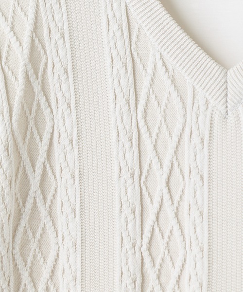 MEN'S BIGI（メンズビギ）の「アラン調 ニットコンビTシャツ（Tシャツ/カットソー・メンズ・ブルー/ブラック/オフホワイト・04/03/02/01）」の20枚目の写真