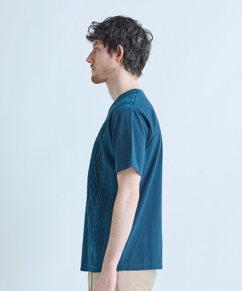 MEN'S BIGI（メンズビギ）の「アラン調 ニットコンビTシャツ（Tシャツ/カットソー・メンズ・ブルー/ブラック/オフホワイト・04/03/02/01）」の5枚目の写真