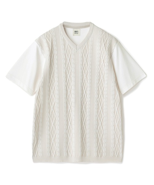 MEN'S BIGI(メンズビギ)の「アラン調 ニットコンビTシャツ(Tシャツ/カットソー・メンズ・ブルー/ブラック/オフホワイト・04/03/02/01)」の18枚目の写真