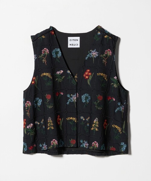 CITEN（シテン）の「＜CITEN＞ブロックフラワーシシュウベスト（ベスト・レディース・オフホワイト/ブラック・FREE）」の11枚目の写真