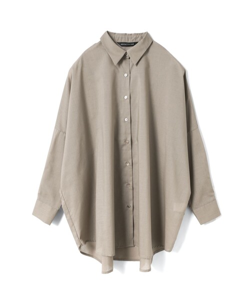 mizuiroind（ミズイロインド）の「mizuiro ind T/Cシアーワイドシャツ（シャツ/ブラウス・レディース・ライトブルー/オフホワイト/チャコールグレー/ベージュ/ネイビー・FREE）」の3枚目の写真