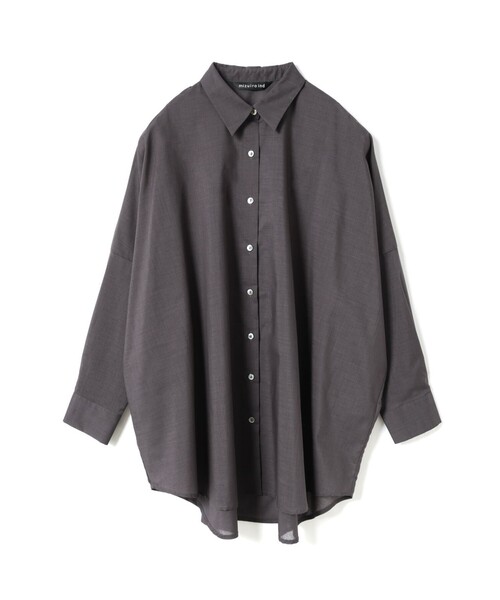 mizuiroind（ミズイロインド）の「mizuiro ind T/Cシアーワイドシャツ（シャツ/ブラウス・レディース・ライトブルー/オフホワイト/チャコールグレー/ベージュ/ネイビー・FREE）」の2枚目の写真