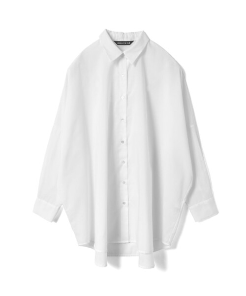 mizuiroind（ミズイロインド）の「mizuiro ind T/Cシアーワイドシャツ（シャツ/ブラウス・レディース・ライトブルー/オフホワイト/チャコールグレー/ベージュ/ネイビー・FREE）」の6枚目の写真