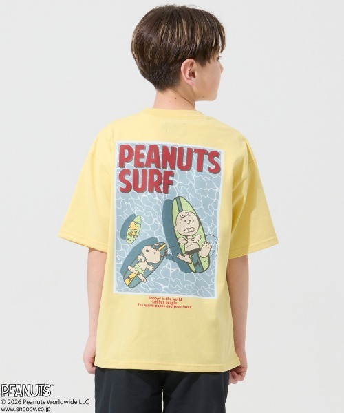 KRIFF MAYER Kid's Collection(クリフメイヤーキッズコレクション)の「【抗ピリング・接触冷感・吸汗速乾】スヌーピープリントT(サーフ)(Tシャツ/カットソー・キッズ・オフホワイト/ネイビー/イエロー/チャコール/ライトグリーン・170/160/150/140/130/120)」の5枚目の写真