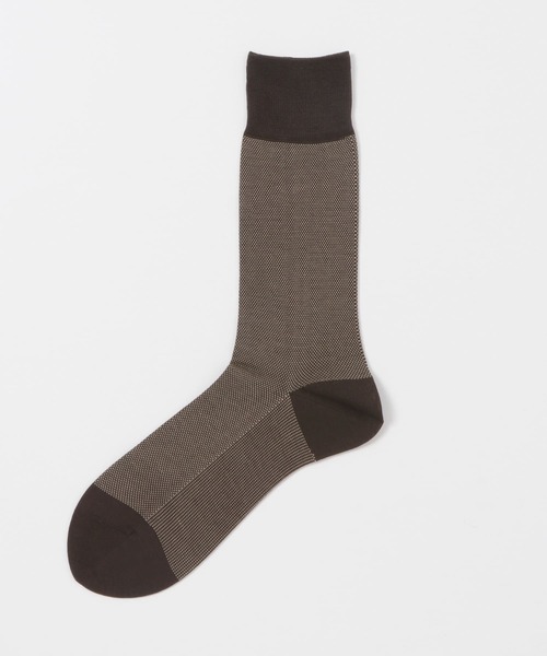 URBAN RESEARCH DOORS（アーバンリサーチドアーズ）の「LIFE STYLE TAILOR　バーズアイドレスソックス（ソックス/靴下・メンズ・ネイビー/ブラウン/ブラック・-）」の2枚目の写真