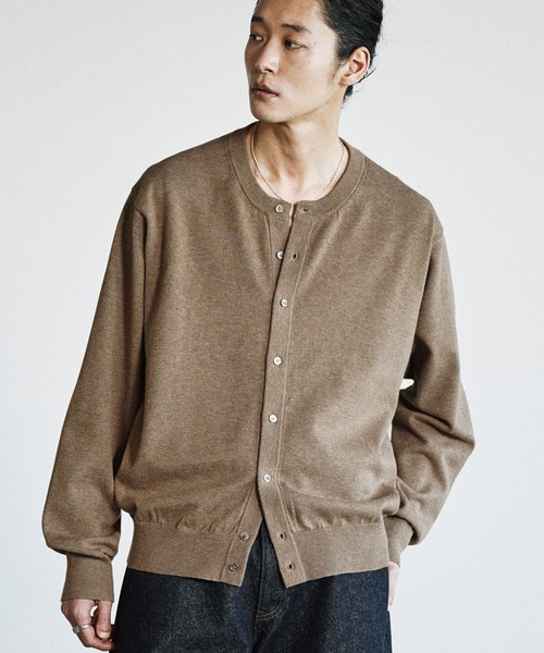 WYM LIDNM（ウィム バイ リドム）の「T/C CREW COMPACT CARDIGAN（カーディガン/ボレロ・メンズ・ライトグレー/チャコール/アッシュブラウン/グレー/ブラウン系・M/S/L）」の20枚目の写真