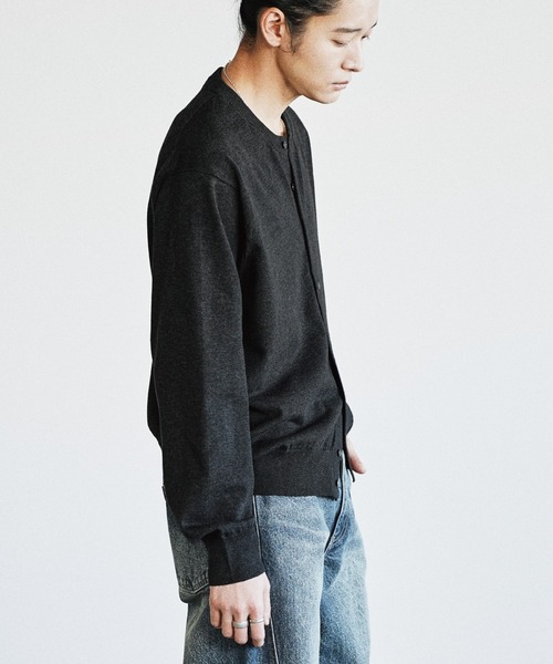 WYM LIDNM（ウィム バイ リドム）の「T/C CREW COMPACT CARDIGAN（カーディガン/ボレロ・メンズ・ライトグレー/チャコール/アッシュブラウン/グレー/ブラウン系・M/S/L）」の21枚目の写真