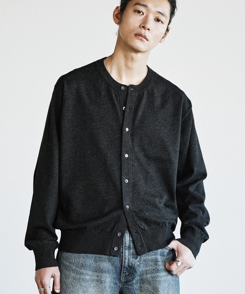 WYM LIDNM（ウィム バイ リドム）の「T/C CREW COMPACT CARDIGAN（カーディガン/ボレロ・メンズ・ライトグレー/チャコール/アッシュブラウン/グレー/ブラウン系・M/S/L）」の6枚目の写真