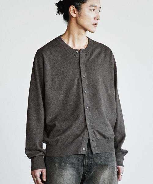 WYM LIDNM（ウィム バイ リドム）の「T/C CREW COMPACT CARDIGAN（カーディガン/ボレロ・メンズ・ライトグレー/チャコール/アッシュブラウン/グレー/ブラウン系・M/S/L）」の15枚目の写真