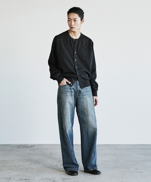 WYM LIDNM（ウィム バイ リドム）の「T/C CREW COMPACT CARDIGAN（カーディガン/ボレロ・メンズ・ライトグレー/チャコール/アッシュブラウン/グレー/ブラウン系・M/S/L）」の7枚目の写真