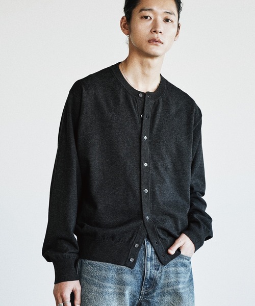 WYM LIDNM（ウィム バイ リドム）の「T/C CREW COMPACT CARDIGAN（カーディガン/ボレロ・メンズ・ライトグレー/チャコール/アッシュブラウン/グレー/ブラウン系・M/S/L）」の8枚目の写真