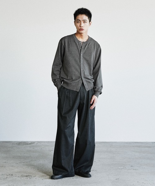 WYM LIDNM（ウィム バイ リドム）の「T/C CREW COMPACT CARDIGAN（カーディガン/ボレロ・メンズ・ライトグレー/チャコール/アッシュブラウン/グレー/ブラウン系・M/S/L）」の10枚目の写真