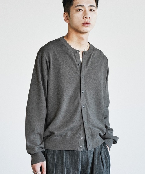 WYM LIDNM（ウィム バイ リドム）の「T/C CREW COMPACT CARDIGAN（カーディガン/ボレロ・メンズ・ライトグレー/チャコール/アッシュブラウン/グレー/ブラウン系・M/S/L）」の11枚目の写真
