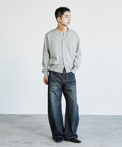 WYM LIDNM（ウィム バイ リドム）の「T/C CREW COMPACT CARDIGAN（カーディガン/ボレロ・メンズ・ライトグレー/チャコール/アッシュブラウン/グレー/ブラウン系・M/S/L）」の13枚目の写真