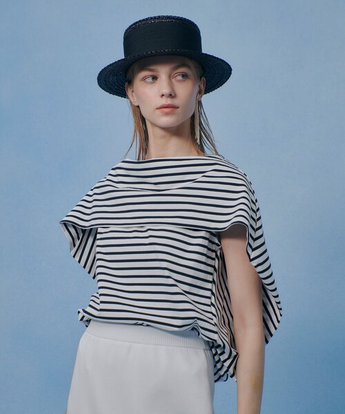 LOULOU WILLOUGHBY】ケープデコルテトップス（Tシャツ