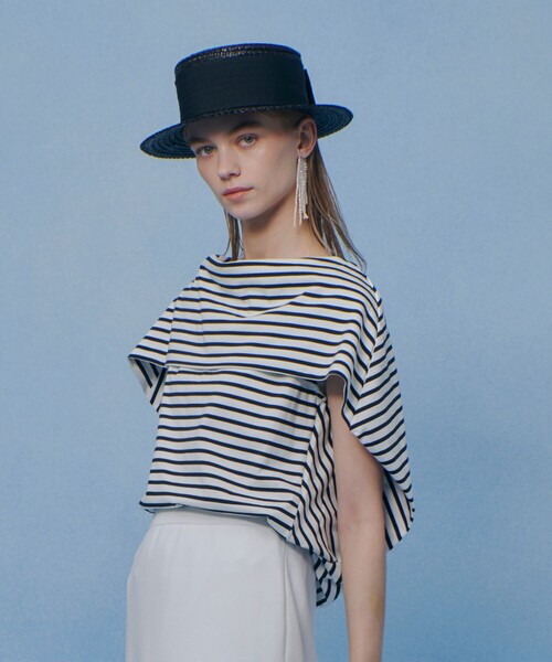 LOULOU WILLOUGHBY(ルルウィルビー)の「【LOULOU WILLOUGHBY】ケープデコルテトップス(Tシャツ/カットソー・レディース・ネイビー/ブラック系その他/レッド/ホワイト系その他・2)」の12枚目の写真
