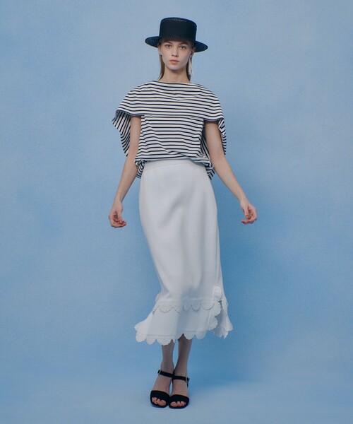 LOULOU WILLOUGHBY(ルルウィルビー)の「【LOULOU WILLOUGHBY】ケープデコルテトップス(Tシャツ/カットソー・レディース・ネイビー/ブラック系その他/レッド/ホワイト系その他・2)」の14枚目の写真