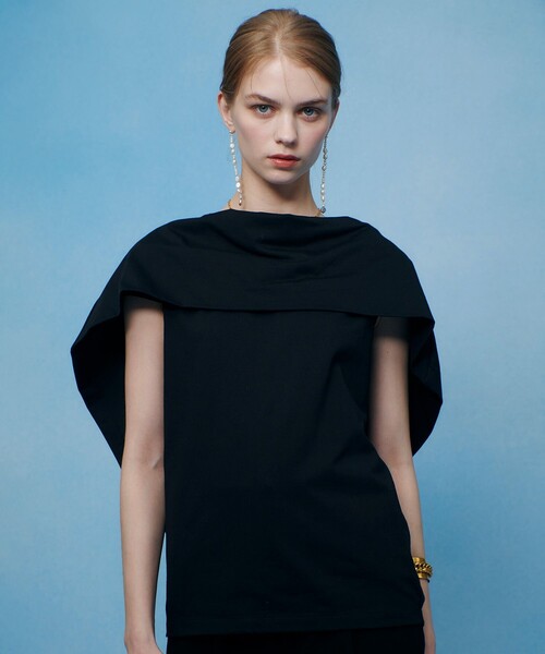 LOULOU WILLOUGHBY(ルルウィルビー)の「【LOULOU WILLOUGHBY】ケープデコルテトップス(Tシャツ/カットソー・レディース・ネイビー/ブラック系その他/レッド/ホワイト系その他・2)」の20枚目の写真