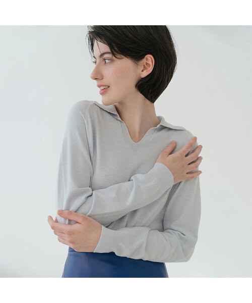 VASCARA(バスカラ)の「V Collar Neck Raglan Long Sleeve Knitwear (6colors)(ニット/セーター・レディース・ブラック/ライトベージュ/ライトブルー/ブラウン/クリーム/ライトイエロー・FREE)」の5枚目の写真