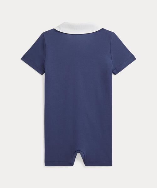 POLO RALPH LAUREN CHILDRENSWEAR(ポロ ラルフ ローレン チルドレンズウェア)の「エンブロイダリー コットン インターロック ショートオール(その他ベビーウェア・キッズ・ネイビー系1・12M/9M)」の2枚目の写真