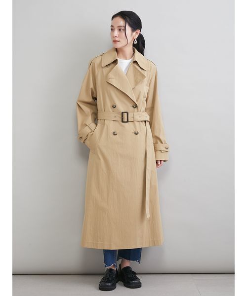 Mila Owen（ミラオーウェン）の「撥水オーバーサイズトレンチコート（トレンチコート・レディース・ライトブルー/マルチ/ベージュ・0/1）」の2枚目の写真