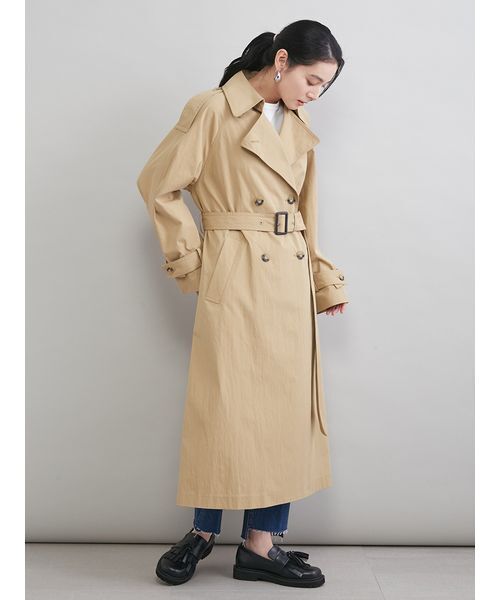 Mila Owen（ミラオーウェン）の「撥水オーバーサイズトレンチコート（トレンチコート・レディース・ライトブルー/マルチ/ベージュ・0/1）」の21枚目の写真