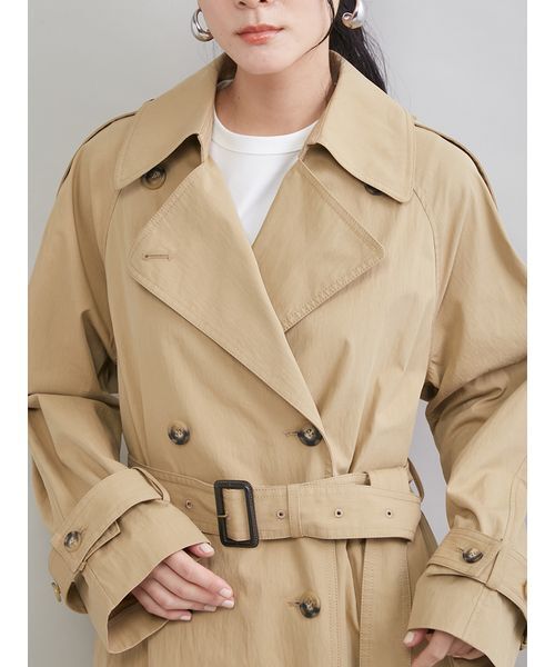 Mila Owen（ミラオーウェン）の「撥水オーバーサイズトレンチコート（トレンチコート・レディース・ライトブルー/マルチ/ベージュ・0/1）」の13枚目の写真