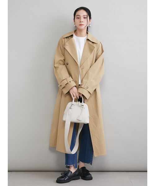 Mila Owen（ミラオーウェン）の「撥水オーバーサイズトレンチコート（トレンチコート・レディース・ライトブルー/マルチ/ベージュ・0/1）」の11枚目の写真