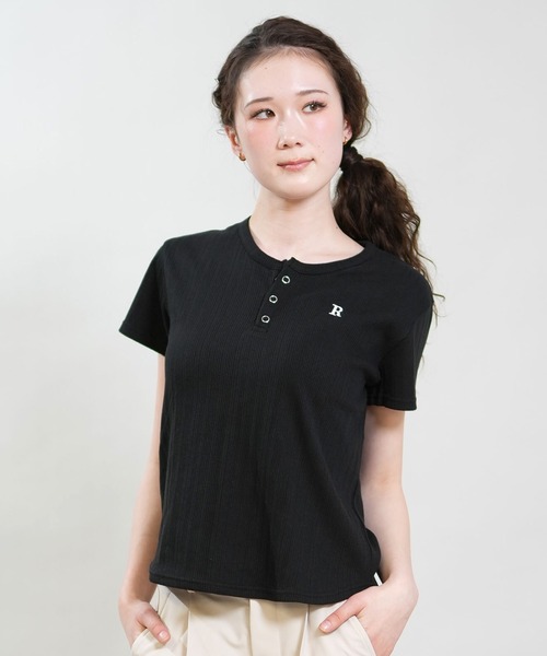 RIKKA FEMME(リッカファム)の「RIKKA FEMME/リッカファム 半袖 Tシャツ ヘンリーネック RF6S-2109(Tシャツ/カットソー・レディース・ブラック/カーキ/ホワイト・M/L/S/M)」の10枚目の写真