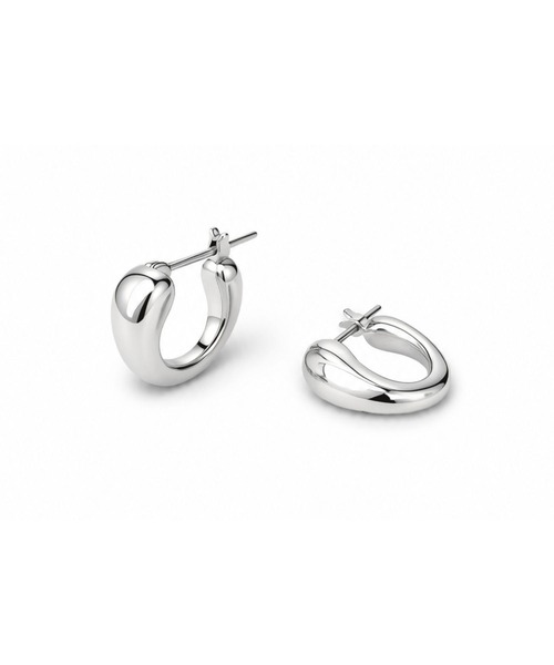 Lyvi(ライビィ)の「Drop Curve Hoop Pierce / 金属アレルギー対応(ピアス(両耳用)・レディース・シルバー/ゴールド・FREE)」の1枚目の写真