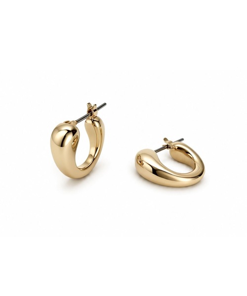 Lyvi(ライビィ)の「Drop Curve Hoop Pierce / 金属アレルギー対応(ピアス(両耳用)・レディース・シルバー/ゴールド・FREE)」の2枚目の写真