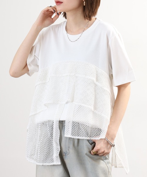 FUNALIVE（ファンアライブ）の「Abanicos アシメティアード プルオーバー（Tシャツ/カットソー・レディース・ドット/オフホワイト/アニマル/ブラック・M/L/3L/LL）」の2枚目の写真