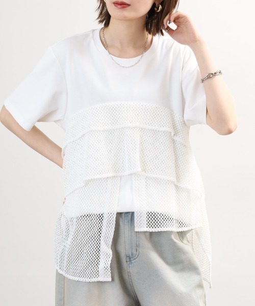 FUNALIVE（ファンアライブ）の「Abanicos アシメティアード プルオーバー（Tシャツ/カットソー・レディース・ドット/オフホワイト/アニマル/ブラック・M/L/3L/LL）」の9枚目の写真