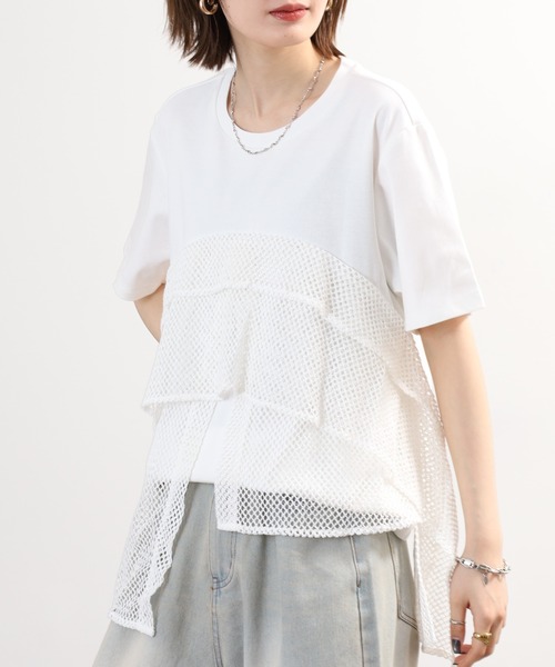 FUNALIVE（ファンアライブ）の「Abanicos アシメティアード プルオーバー（Tシャツ/カットソー・レディース・ドット/オフホワイト/アニマル/ブラック・M/L/3L/LL）」の10枚目の写真