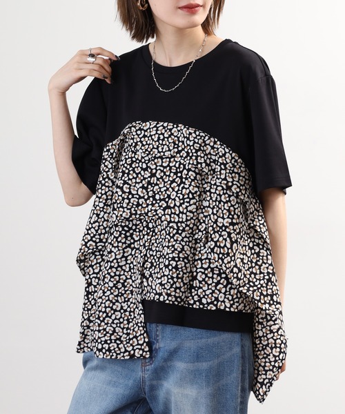 FUNALIVE（ファンアライブ）の「Abanicos アシメティアード プルオーバー（Tシャツ/カットソー・レディース・ドット/オフホワイト/アニマル/ブラック・M/L/3L/LL）」の22枚目の写真