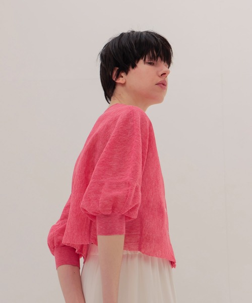 DRESSLAVE（ドレスレイブ）の「ALLONGE Vneck cardigan(アロンジェ Vネックカーディガン)（カーディガン/ボレロ・レディース・チャコールグレー/レッド/ホワイト・38）」の6枚目の写真