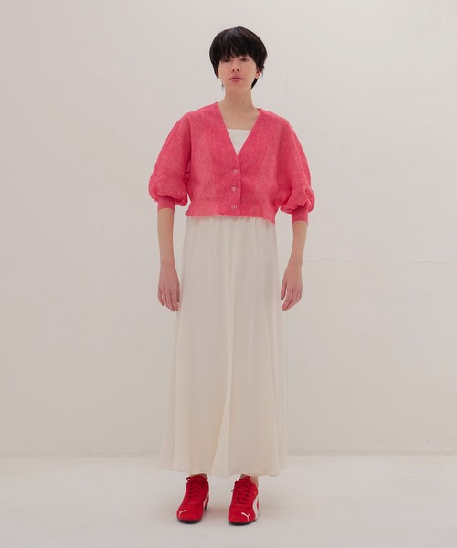 DRESSLAVE（ドレスレイブ）の「ALLONGE Vneck cardigan(アロンジェ Vネックカーディガン)（カーディガン/ボレロ・レディース・チャコールグレー/レッド/ホワイト・38）」の11枚目の写真