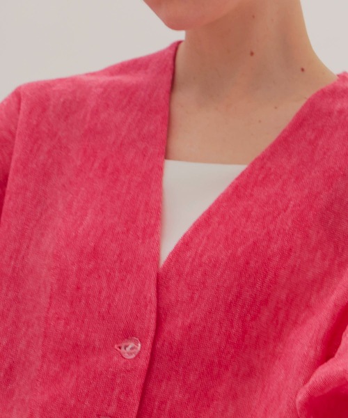 DRESSLAVE（ドレスレイブ）の「ALLONGE Vneck cardigan(アロンジェ Vネックカーディガン)（カーディガン/ボレロ・レディース・チャコールグレー/レッド/ホワイト・38）」の12枚目の写真