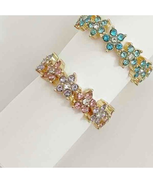 tone(トーン)の「【88eighty-eight】ミニビジューフラワーキラキラリング【import】(MA)(リング・レディース・ピンク系その他/シルバー/ブルー/ピンク・FREE)」の2枚目の写真