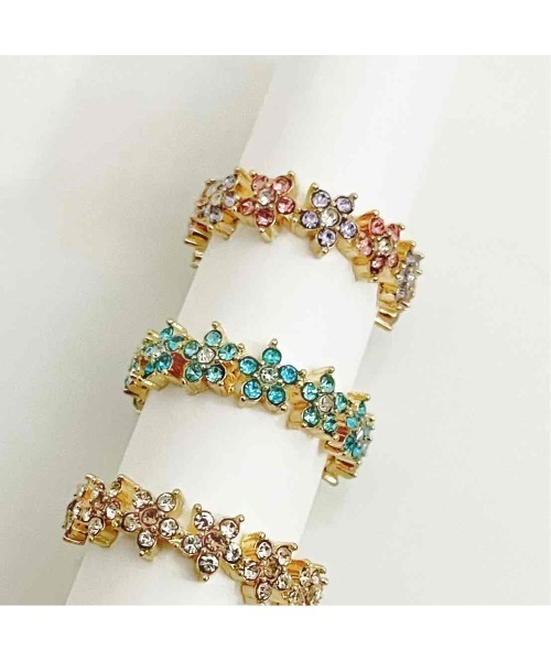 tone(トーン)の「【88eighty-eight】ミニビジューフラワーキラキラリング【import】(MA)(リング・レディース・ピンク系その他/シルバー/ブルー/ピンク・FREE)」の12枚目の写真