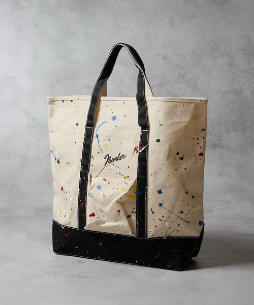 NUMBER (N)INE(ナンバーナイン)の「HAND PAINTED CANVAS BIG TOTE BAG / ハンドペイント コットン キャンバス ビッグ トートバッグ(トートバッグ・メンズ・ブラック/ブラック系その他2/アイボリー・FREE)」の11枚目の写真