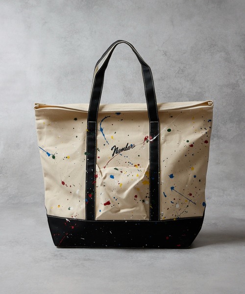 NUMBER (N)INE(ナンバーナイン)の「HAND PAINTED CANVAS BIG TOTE BAG / ハンドペイント コットン キャンバス ビッグ トートバッグ(トートバッグ・メンズ・ブラック/ブラック系その他2/アイボリー・FREE)」の14枚目の写真