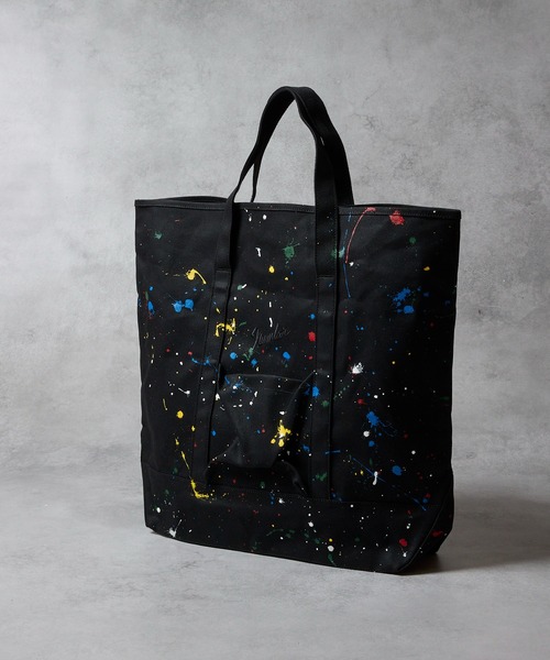 NUMBER (N)INE(ナンバーナイン)の「HAND PAINTED CANVAS BIG TOTE BAG / ハンドペイント コットン キャンバス ビッグ トートバッグ(トートバッグ・メンズ・ブラック/ブラック系その他2/アイボリー・FREE)」の5枚目の写真