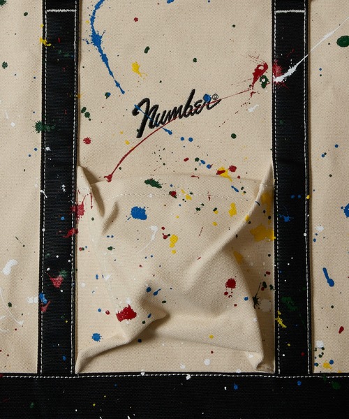 NUMBER (N)INE(ナンバーナイン)の「HAND PAINTED CANVAS BIG TOTE BAG / ハンドペイント コットン キャンバス ビッグ トートバッグ(トートバッグ・メンズ・ブラック/ブラック系その他2/アイボリー・FREE)」の15枚目の写真