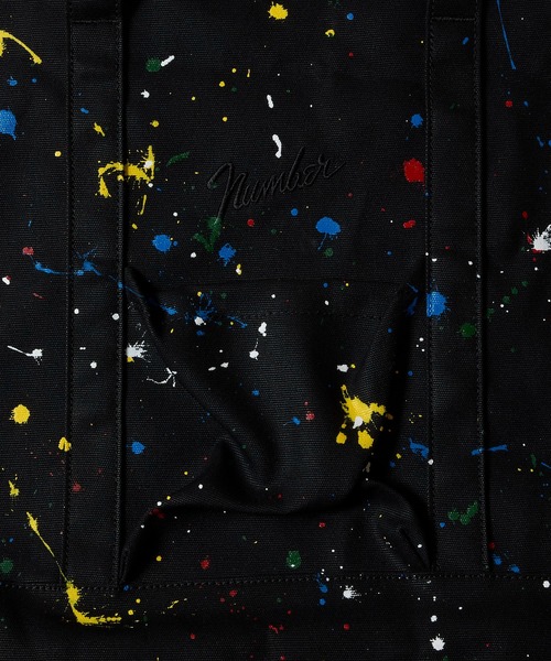 NUMBER (N)INE(ナンバーナイン)の「HAND PAINTED CANVAS BIG TOTE BAG / ハンドペイント コットン キャンバス ビッグ トートバッグ(トートバッグ・メンズ・ブラック/ブラック系その他2/アイボリー・FREE)」の9枚目の写真