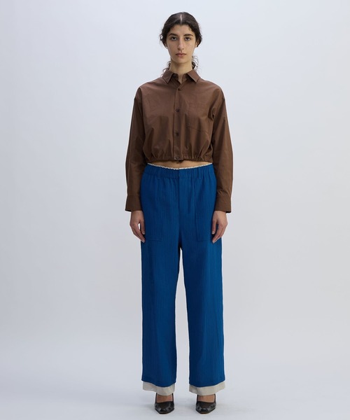 CURRENTAGE（カレンテージ）の「TYPEWRITER SHIRT BLOUSON（シャツ/ブラウス・レディース・ブラウン/グリーン/ブルー・FREE）」の10枚目の写真